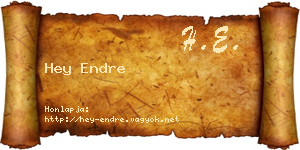 Hey Endre névjegykártya